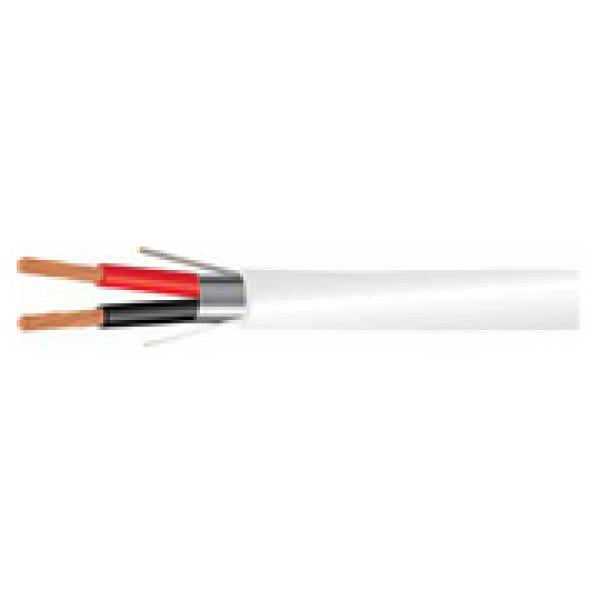 1000 ft. Stranded Shielded Alarm/Station Z Cable - 22AWG/2C - CMP/CL3P Fire Rated - White